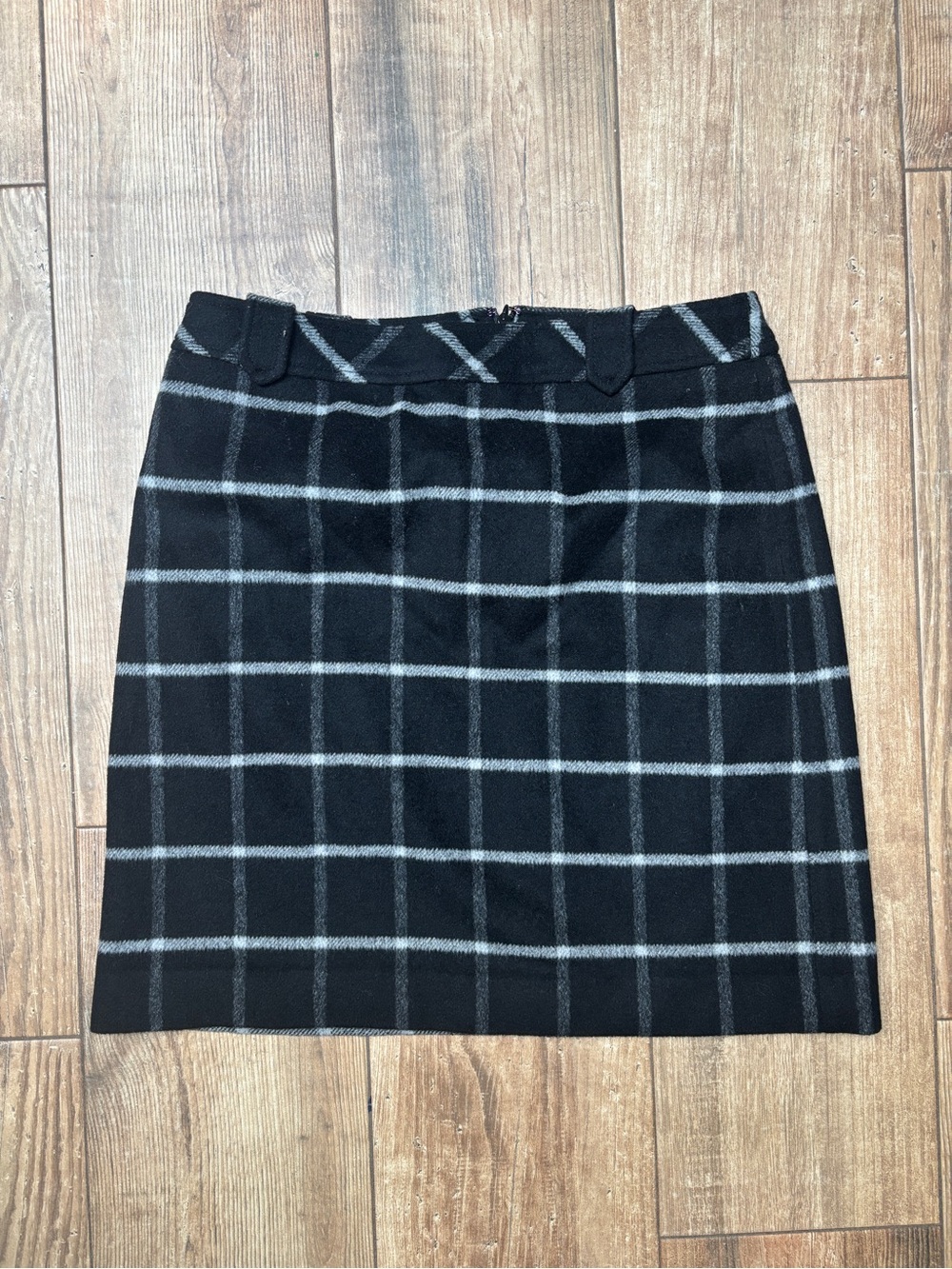 Talbots Black and White Windowpane Pencil Skirt